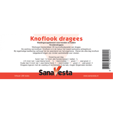 SanaVesta-knoflook-dragees-200st-100-tabletten-hond-vlo-vlooien-weerstand